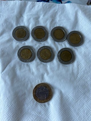 Lotto 7 Monete 500 Lire e commemorativa 1000 lire