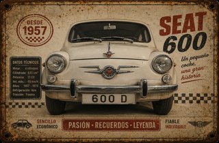 Lote Chapa y Llavero SEAT 600