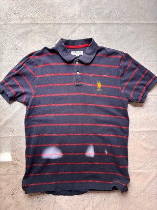 Polo U.S. Polo Assn. Rayas Azul/Rojo Talla XL