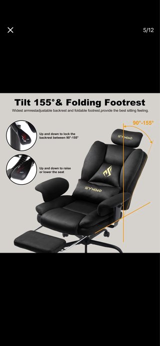 Silla Gaming SYMINO Reclinable Ergonómica