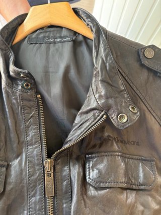 Chaqueta Piel Calvin Klein Negra