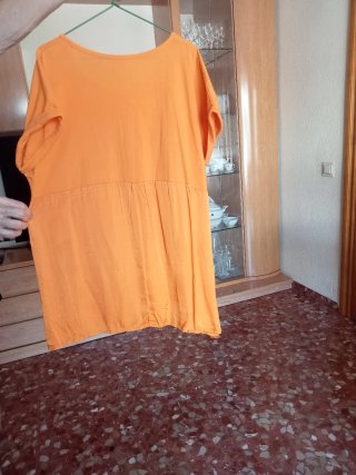 Blusa larga naranja talla única