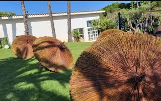 Ombrelloni e pergole in vimini e erica