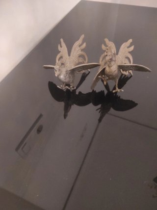 2 gallos vintage decorativos