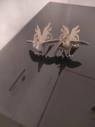 2 gallos vintage decorativos