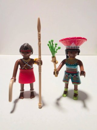 Playmobil Lote figuras tribales con lanza