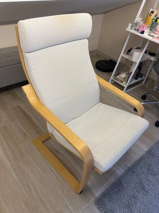 Sillón Ikea Beige Tela y Madera