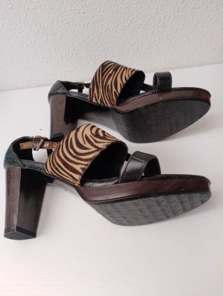 Sandalias tacón Pilar Abril Animal Print Talla 36