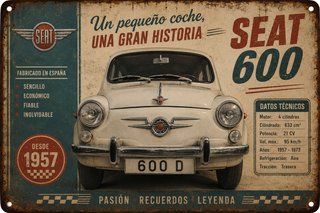 Chapa y Llavero SEAT 600