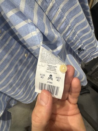 Camisa Scalpers Rayas Azul y Blanco Lino
