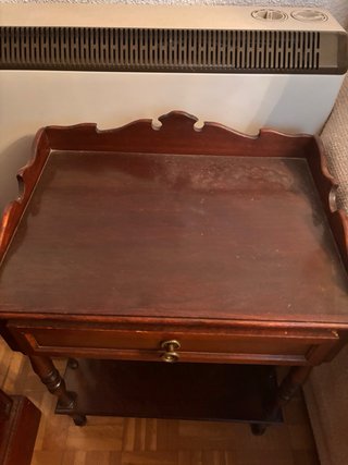 Mesita auxiliar madera años 70