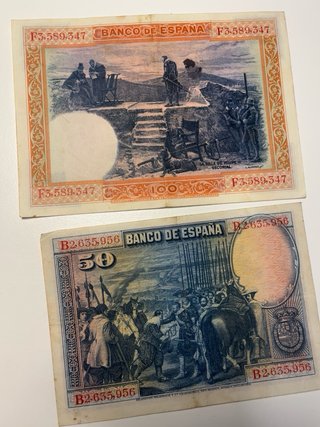 Lote 15 Billetes Antiguos Pesetas (1925-1928)