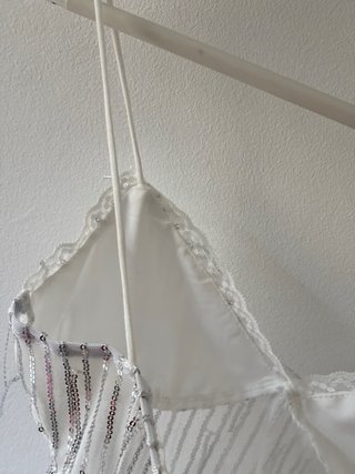 Top lentejuelas blanco