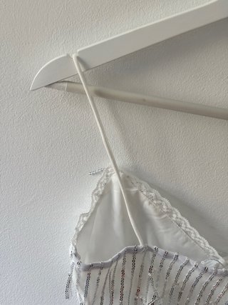 Top lentejuelas blanco