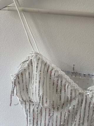 Top lentejuelas blanco