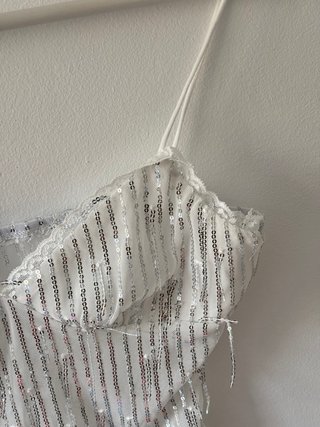 Top lentejuelas blanco