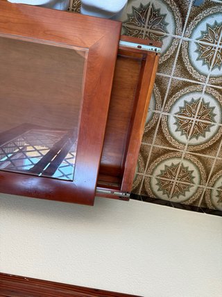 Mesa centro madera con tapa cristal