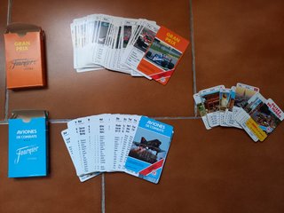 Baraja cartas países carros aviones gran prix