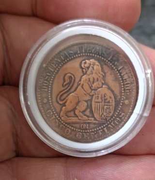 Monedas España 1870 1, 2, 5, 10 CTS