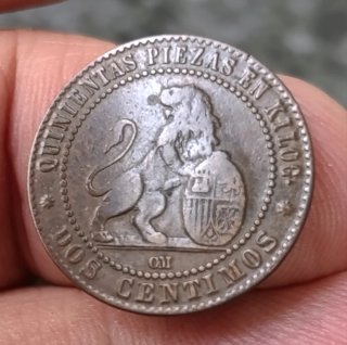 Monedas España 1870 1, 2, 5, 10 CTS