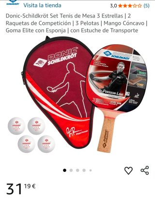 Raqueta de ping pong y pelotas