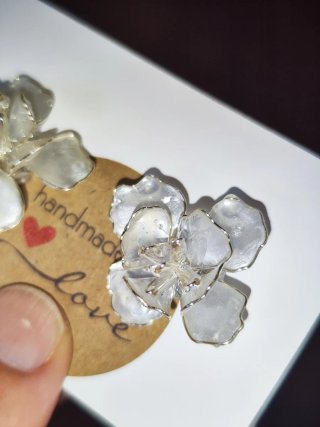 Pendientes Novia Flores Plata y Blanco