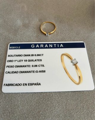 Anello in Oro Giallo e Bianco 18k con Diamante