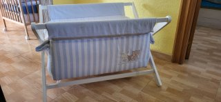 Minicuna blanca con colchón