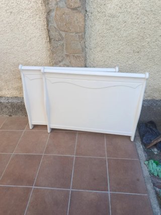 2 Cabeceros de Cama Blancos Madera 95cm