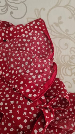 Falda pantalón roja flores XS