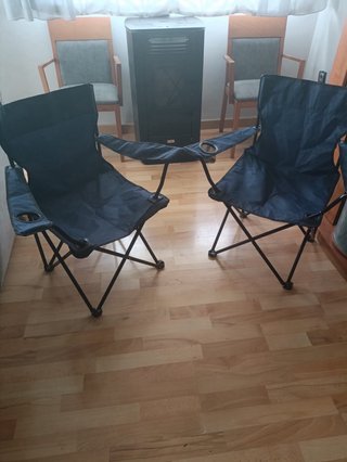 2 Sillas de camping plegables con portavasos