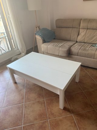Mesa de centro elevable blanca
