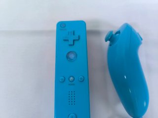 Mando y nunchuk Wii Nintendo Azul