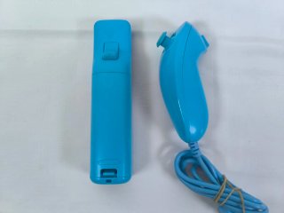 Mando y nunchuk Wii Nintendo Azul