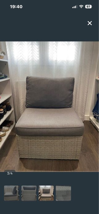 Sofá Individual Exterior/Interior Beige