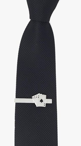 Clip Corbata Póker Ases Plata