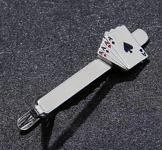 Clip Corbata Póker Ases Plata