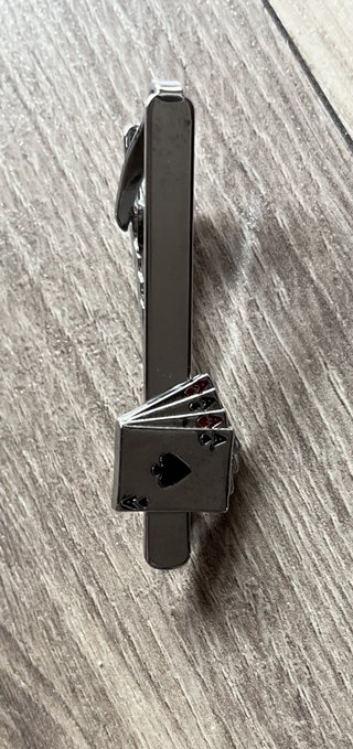 Clip Corbata Póker Ases Plata