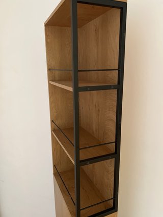 Mueble auxiliar estrecho madera y metal