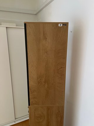 Mueble auxiliar estrecho madera y metal