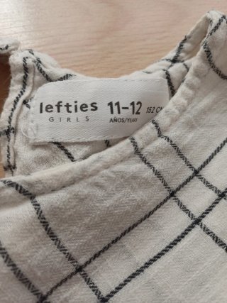 Camisa cuadros niña. Talla 11-12