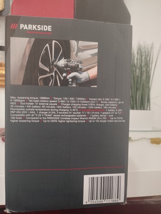 Llave de impacto Parkside 20V sin cable y maletín