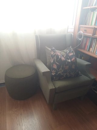 Butaca/sillón verde tela