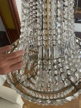 Lámpara de cristal lágrimas años 70