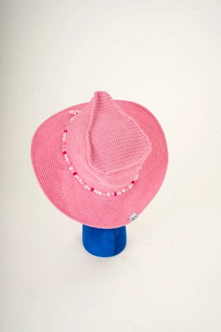 Cappello gioiello stile cowboy, rosa