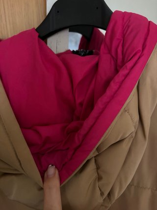 Chaleco reversible beige y rosa