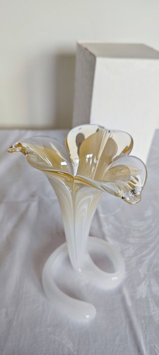 Vaso Portacandela Calla Vetro Murano Vintage
