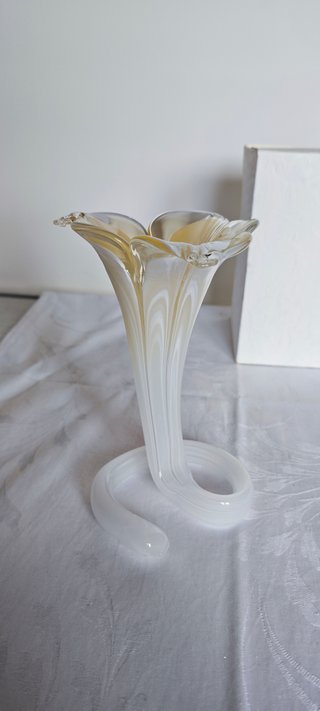 Vaso Portacandela Calla Vetro Murano Vintage