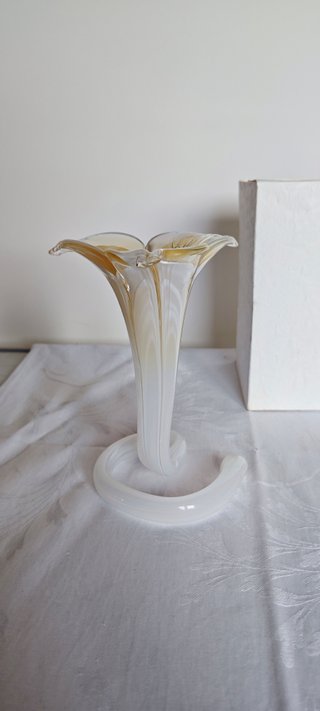 Vaso Portacandela Calla Vetro Murano Vintage
