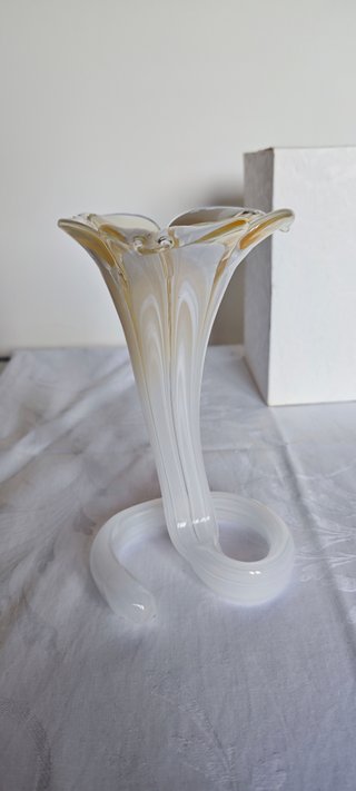 Vaso Portacandela Calla Vetro Murano Vintage